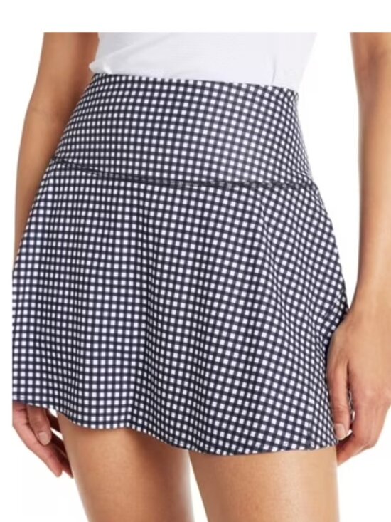 Avia Pants - Avia Women's Court Skort, with Built-In Shorts. Checkered/Black Soot Gingham